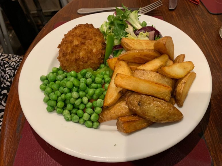 Chicken kiev and chips