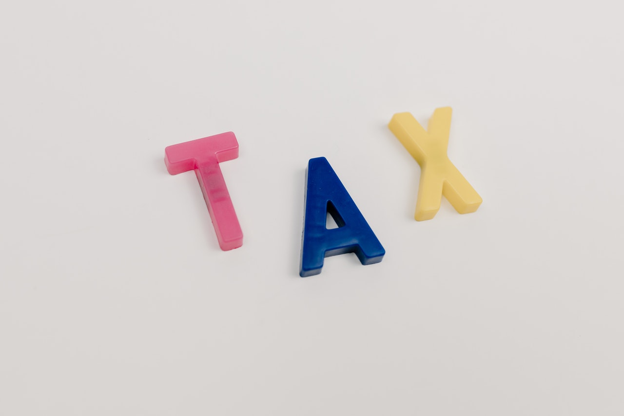 coloured letters spelling tax