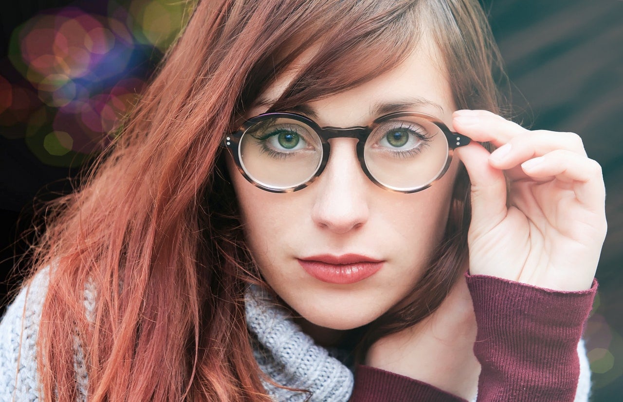 Woman wearing glasses