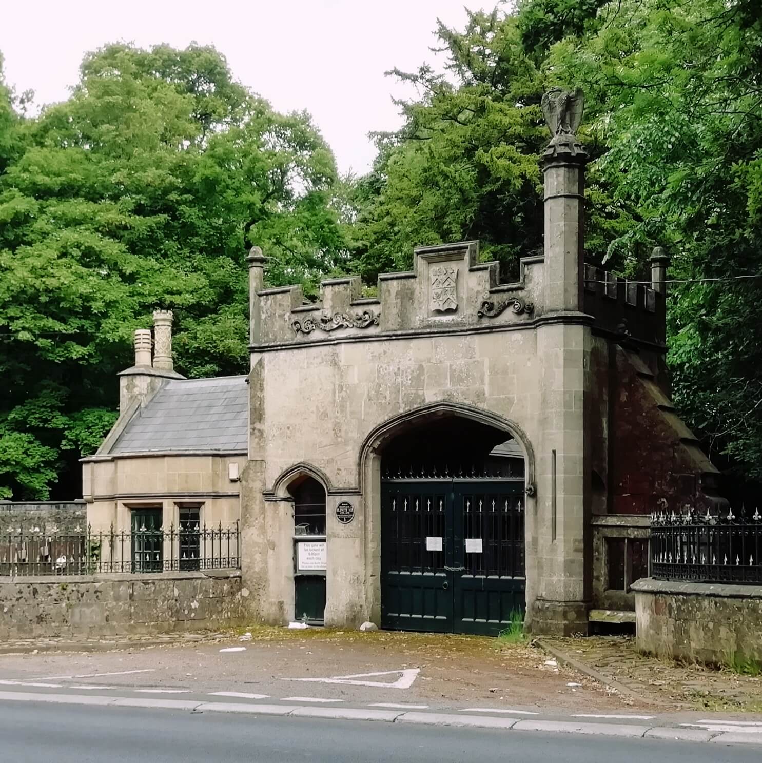 Entrance gates to Llantarnam Abbey