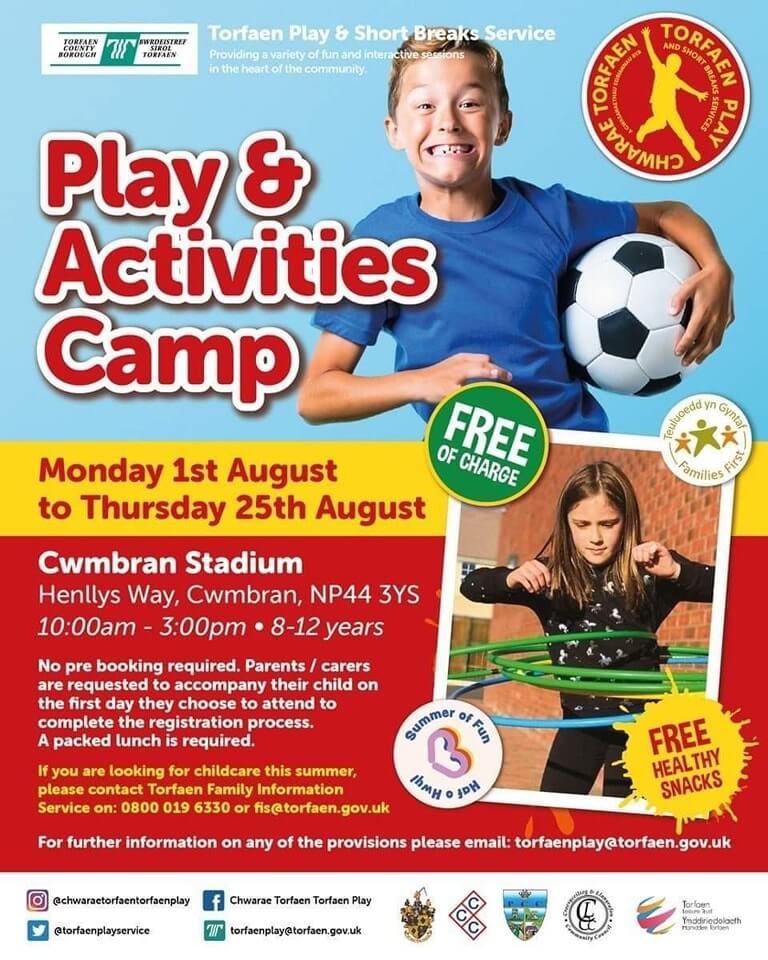play camp at Cwmbran Stadium poster