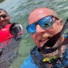 two men in a lake