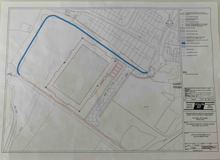 A drawing showing the proposed 4G pitch