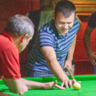 man playing snooker