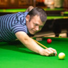 man playing snooker