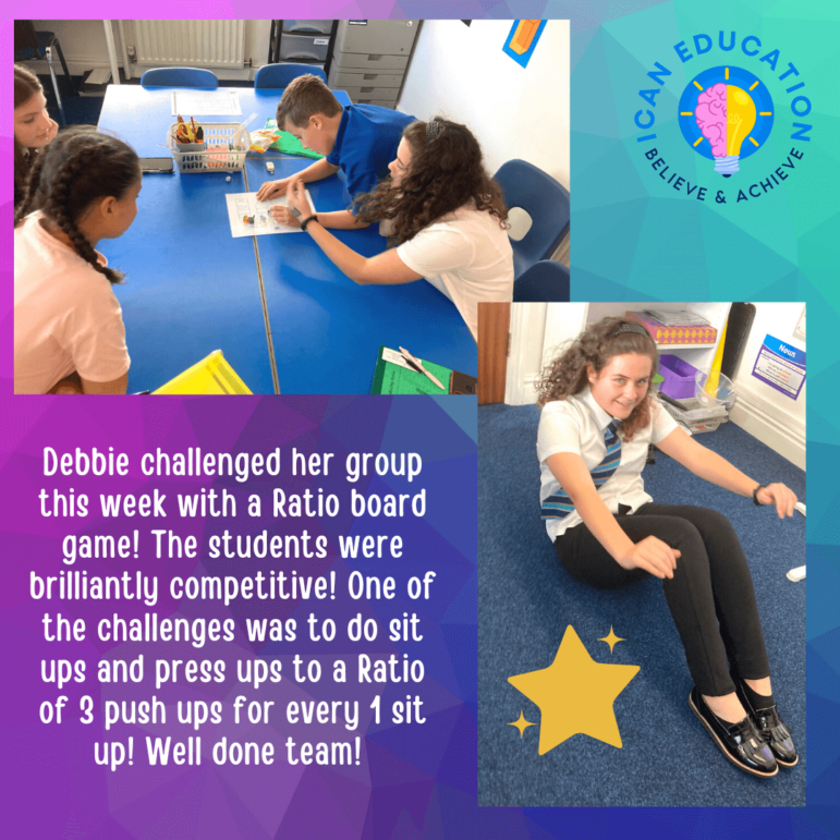 children work in a classroom