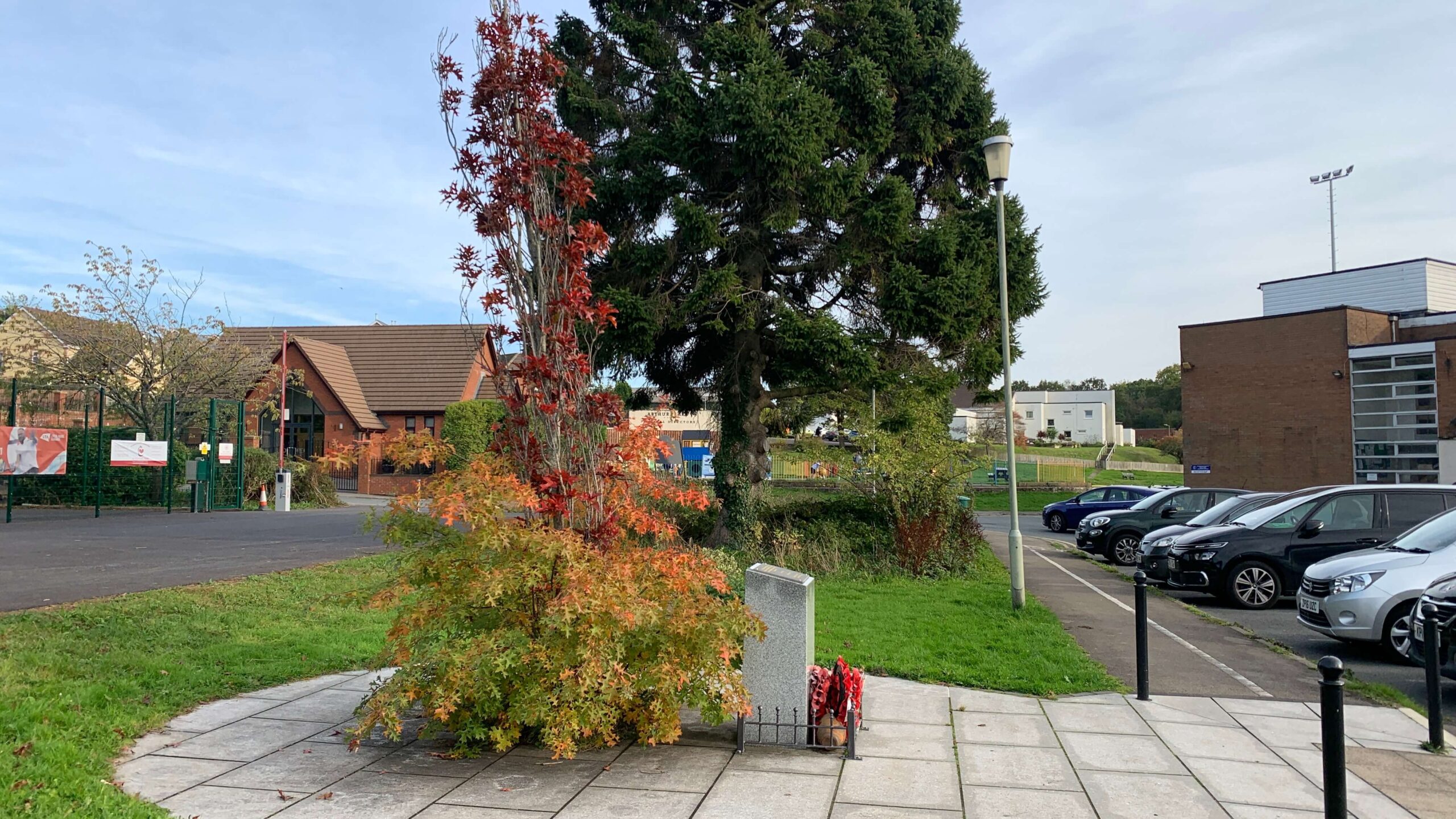 a Remembrance oak tree and garden