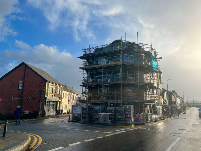 a block of flats being built