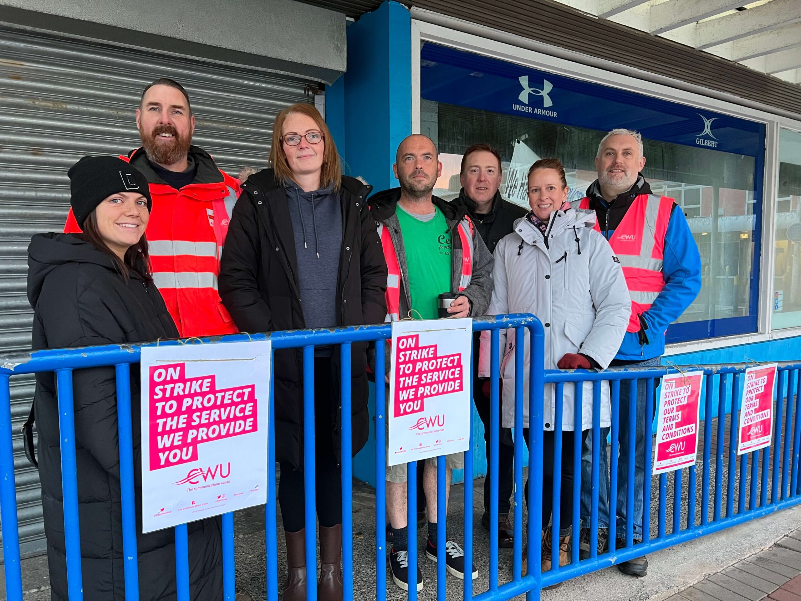 group of workers on strike