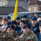 crowds at remembrance day parade