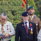 a veteran bows his head