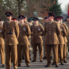 soldiers getting ready to march