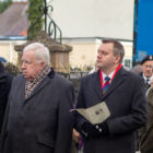 a group of people at a memorial service