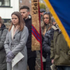 group of people at a memorial service