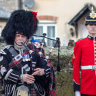 a piper and a soldier with a trumpet