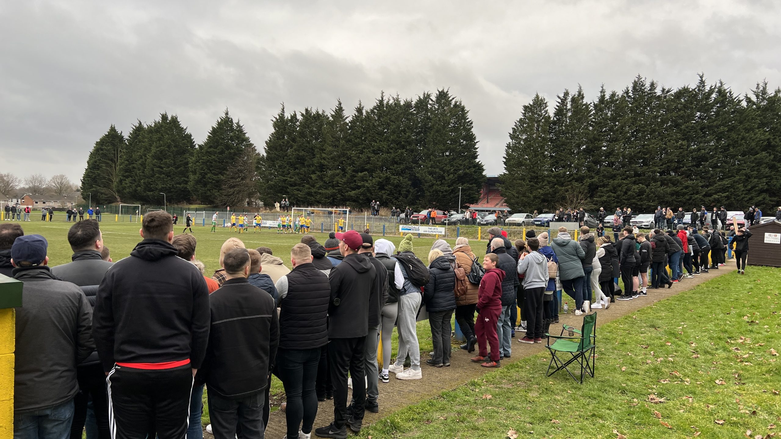 a crowd at a football match