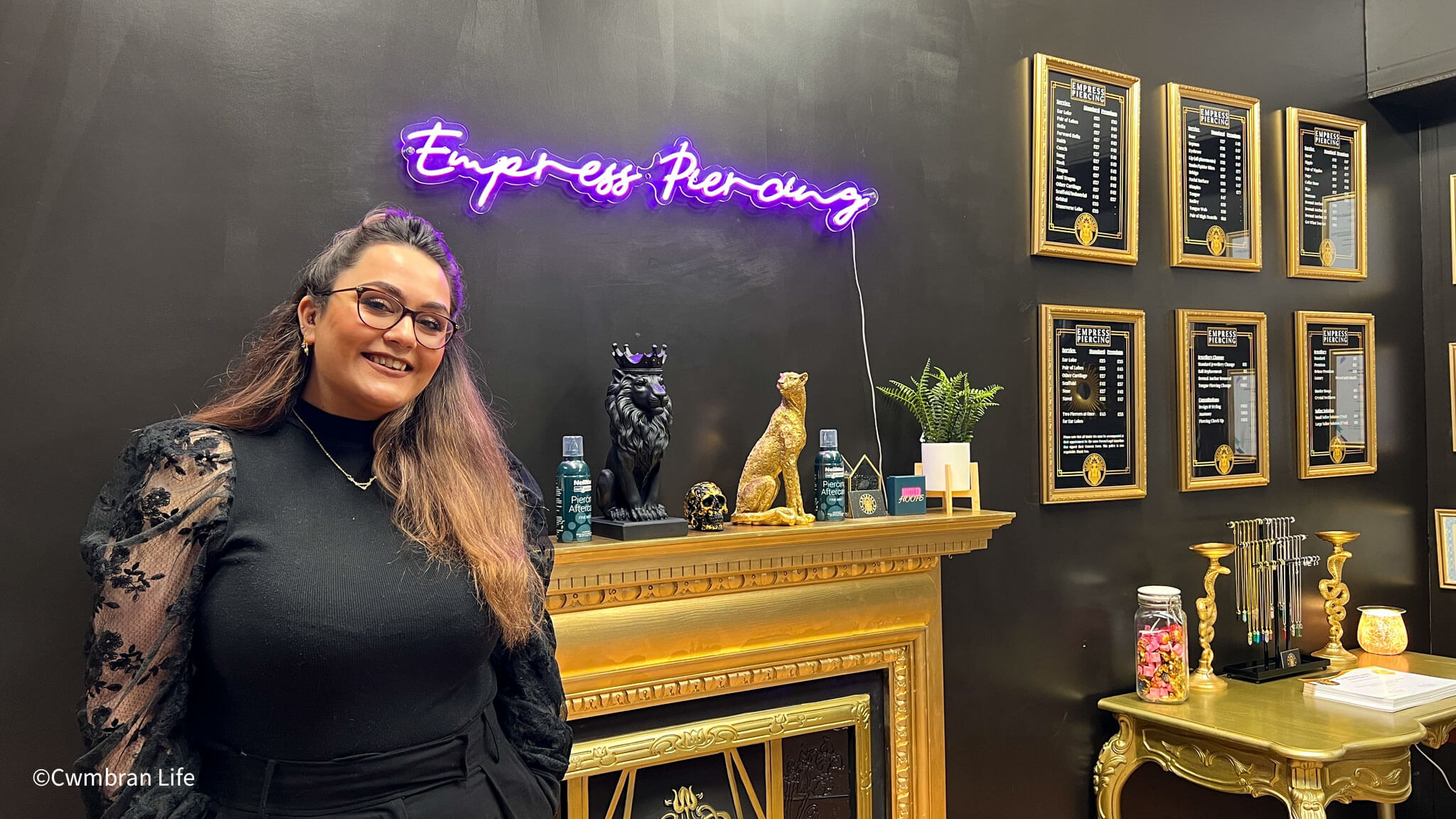 Natasha Harries inside Empress Piercing