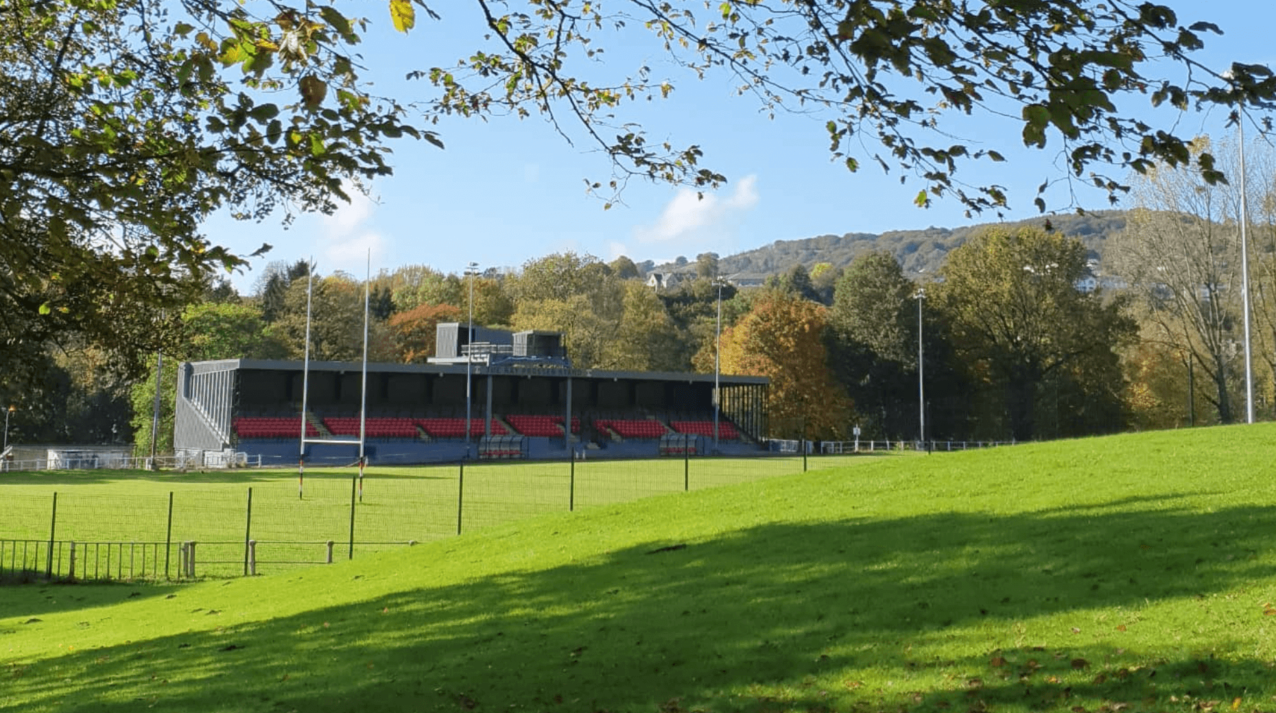 Pontypool Park with the rugby ground in distance