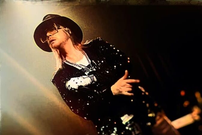 Gavin on stage as Axl Rose