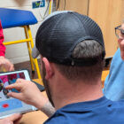 a man uses augmented reality