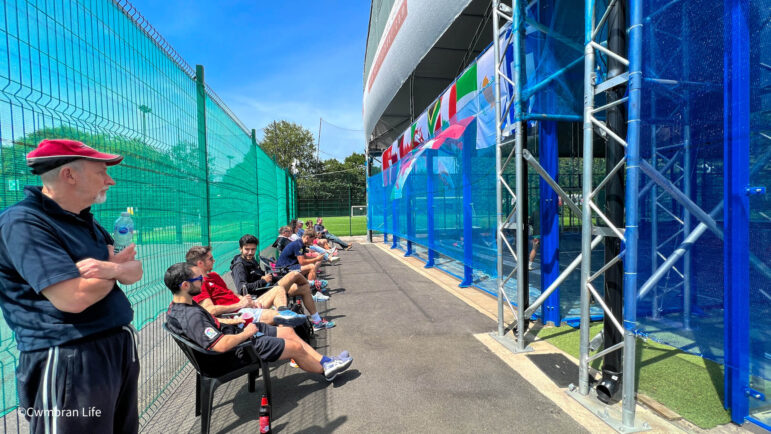 Spectators watch a match at the Wales Padel Open