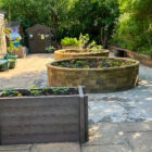 planters in a community garden