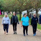 a group of walkers in a park