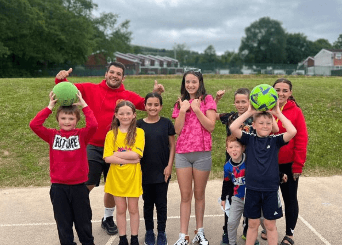 children about to play a ball game