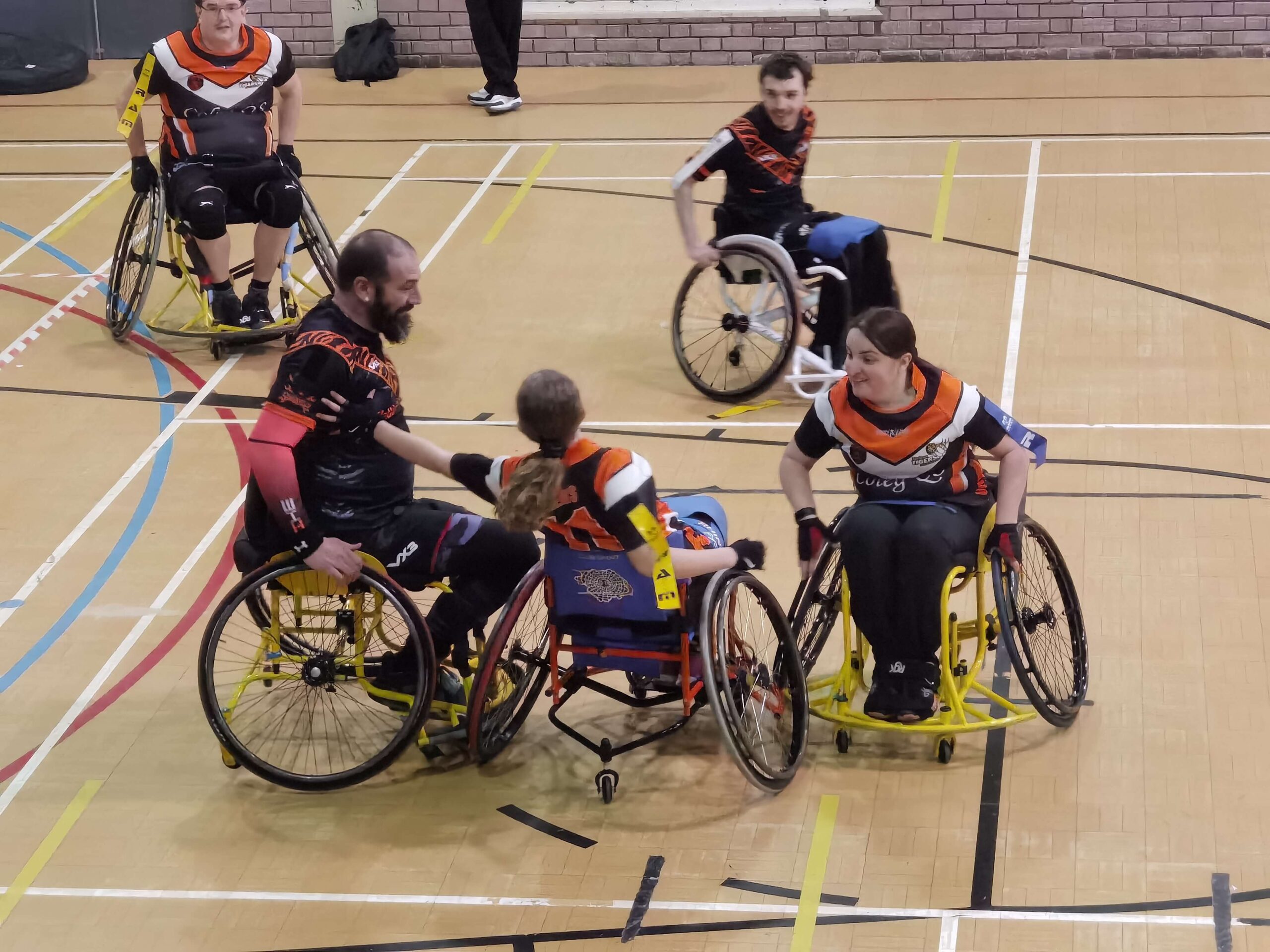 a wheelchair rugby match