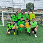 a football team smiling