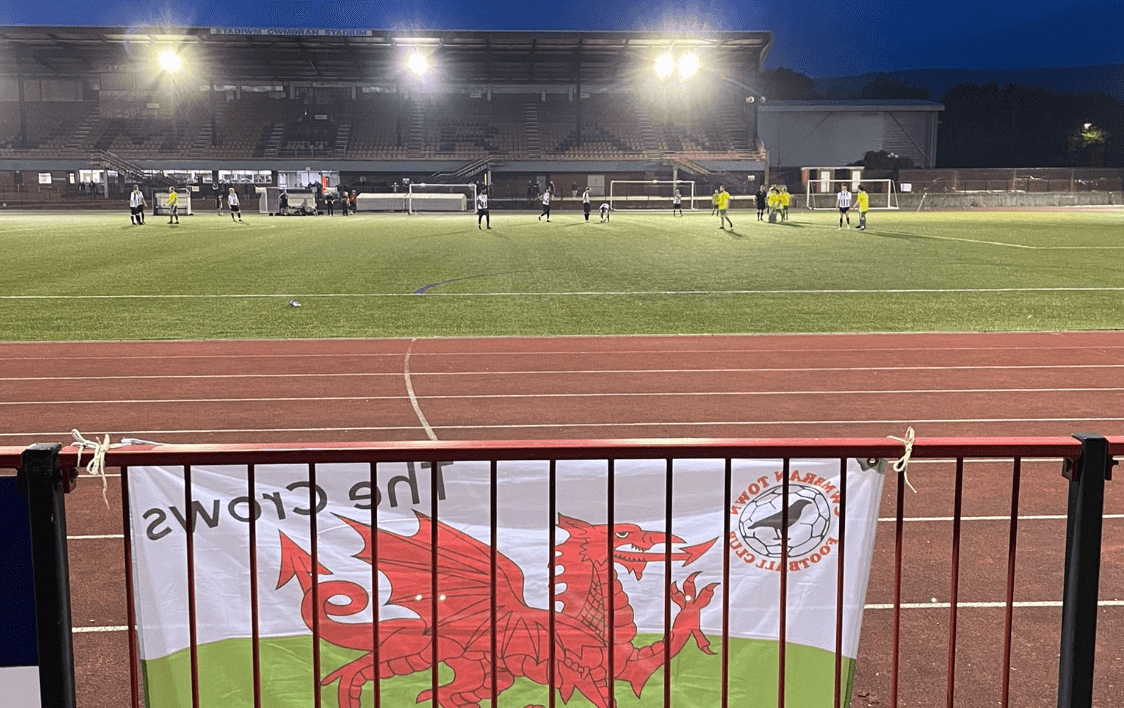 the football pitch at Cwmbran Stadium