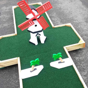 a windmill mini golf course