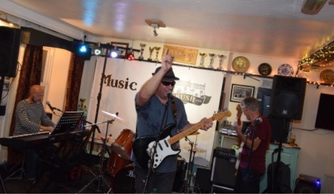 a band playing a pub gig