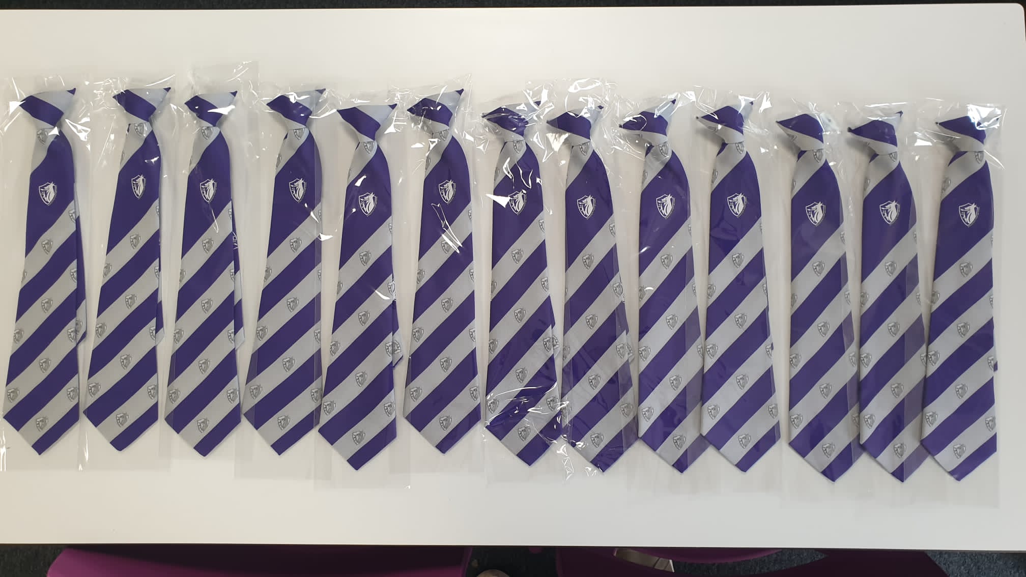 a row of school ties