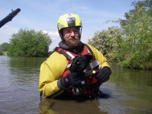 a man stood in a lake