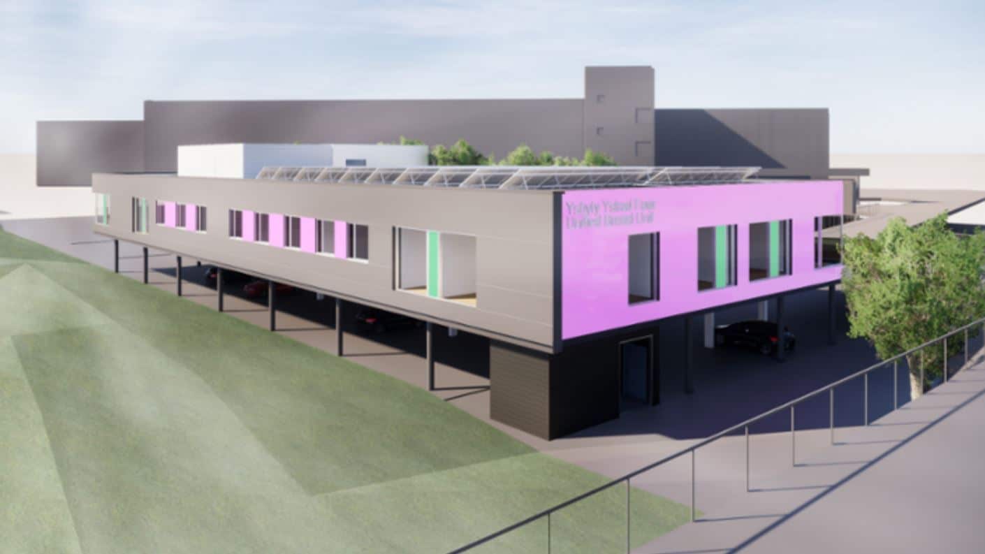Artist impression of the new breast unit at Ysbyty Ystrad Fawr