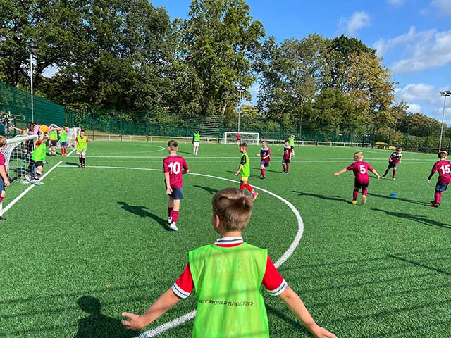 a football match at a school