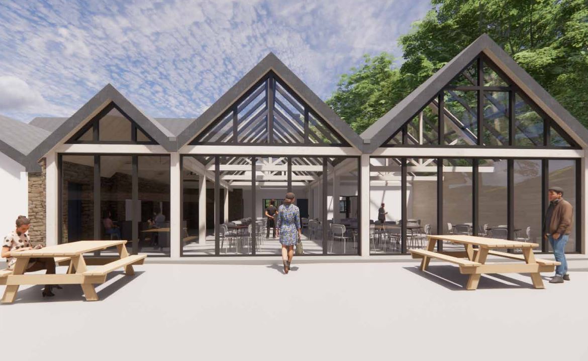 artist's impression of the farm's conservatory