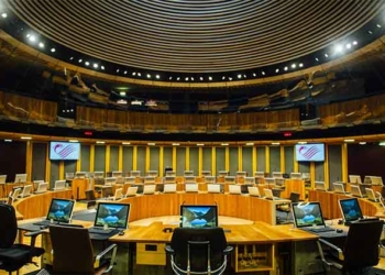 the debating chamber at the senedd
