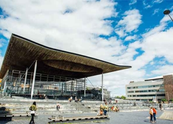 the senedd in cardiff bay