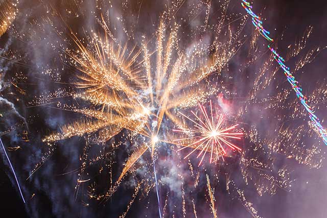 fireworks exploding in the sky