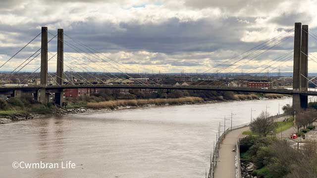 george street bridge over the river usk in newport