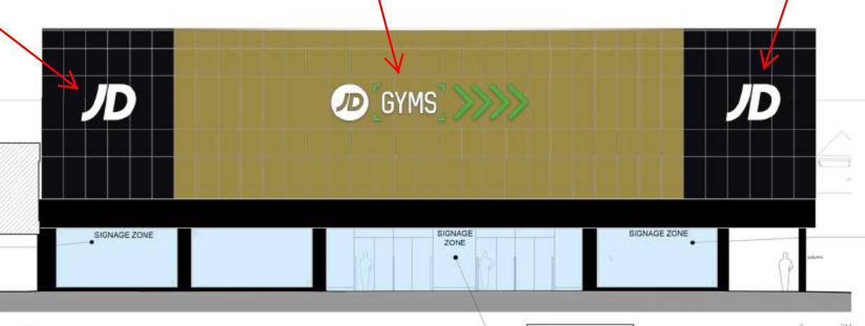 Plans indicating how signage could be displayed on the former House of Fraser store in Cwmbran. Picture: Torfaen County Borough Council planning file.