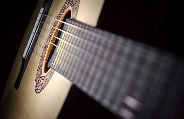 an acoustic guitar