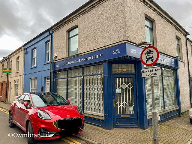 a bridal shop on a high street