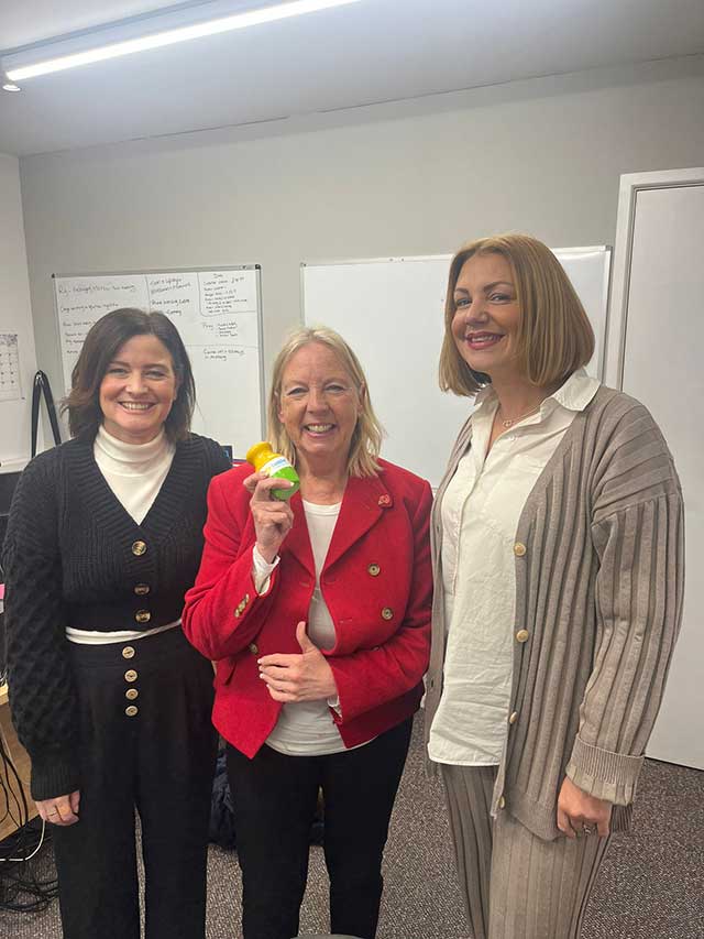 Kelli Aspland, Deborah Meaden and Laura Waters in Cwmbran