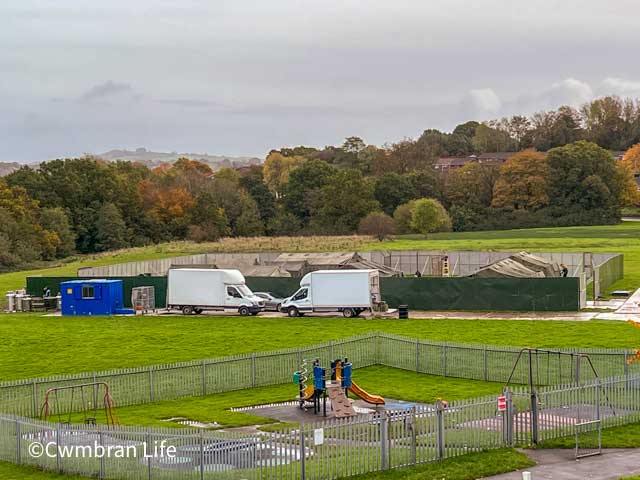 a military style camp on a field