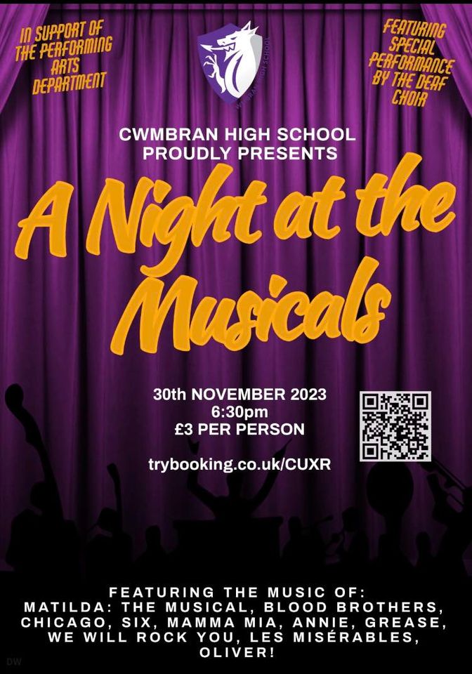 a poster for a night at the musicals