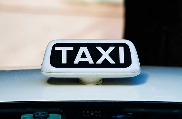 a taxi sign