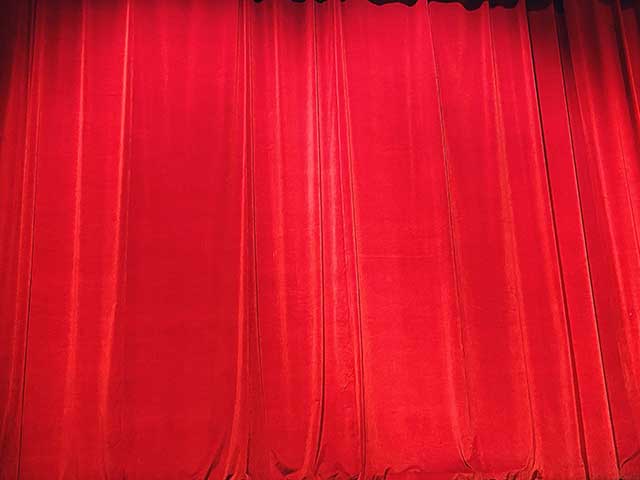 a red curtain